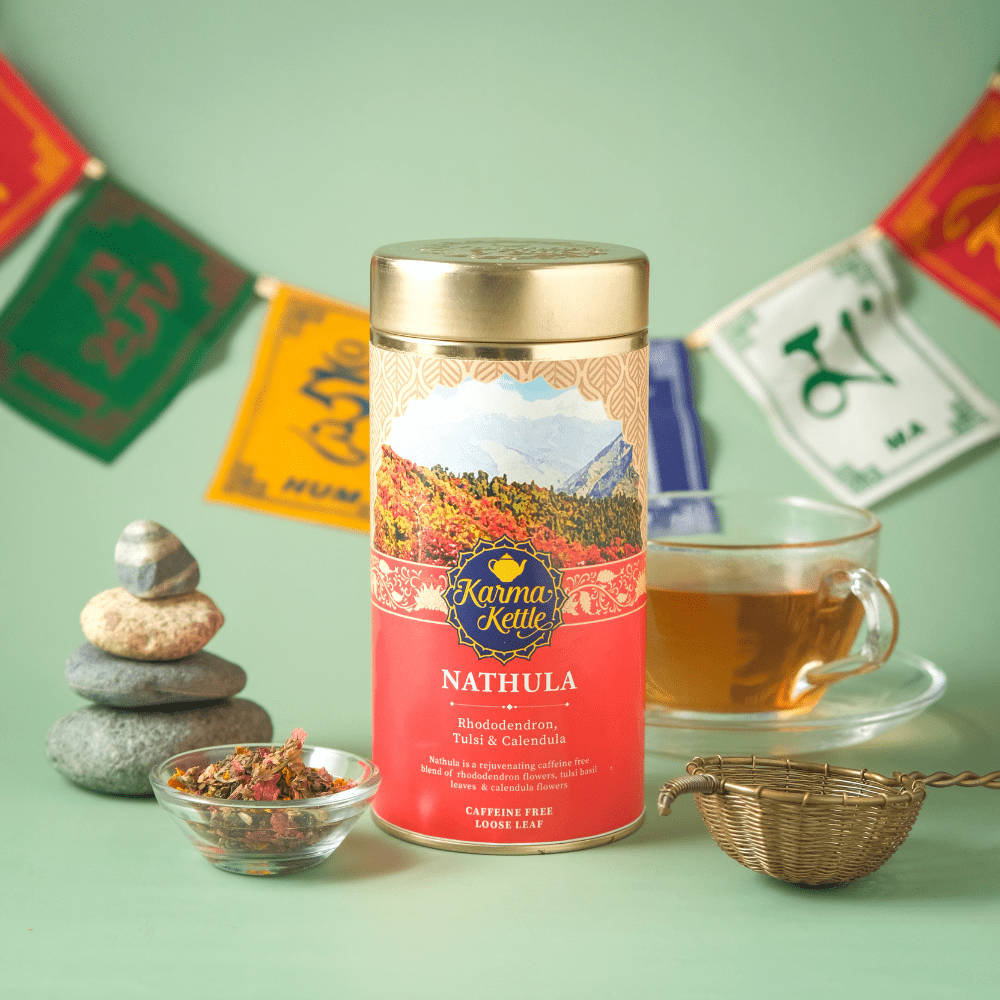 Himalayan Rhododendron and tulsi herbal tea- Nathula – Karma Kettle Teas