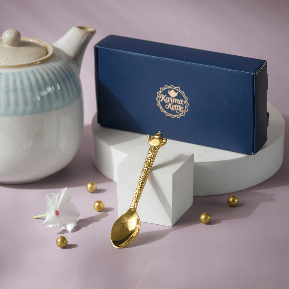 Engraved Kettle Brass Teaspoon