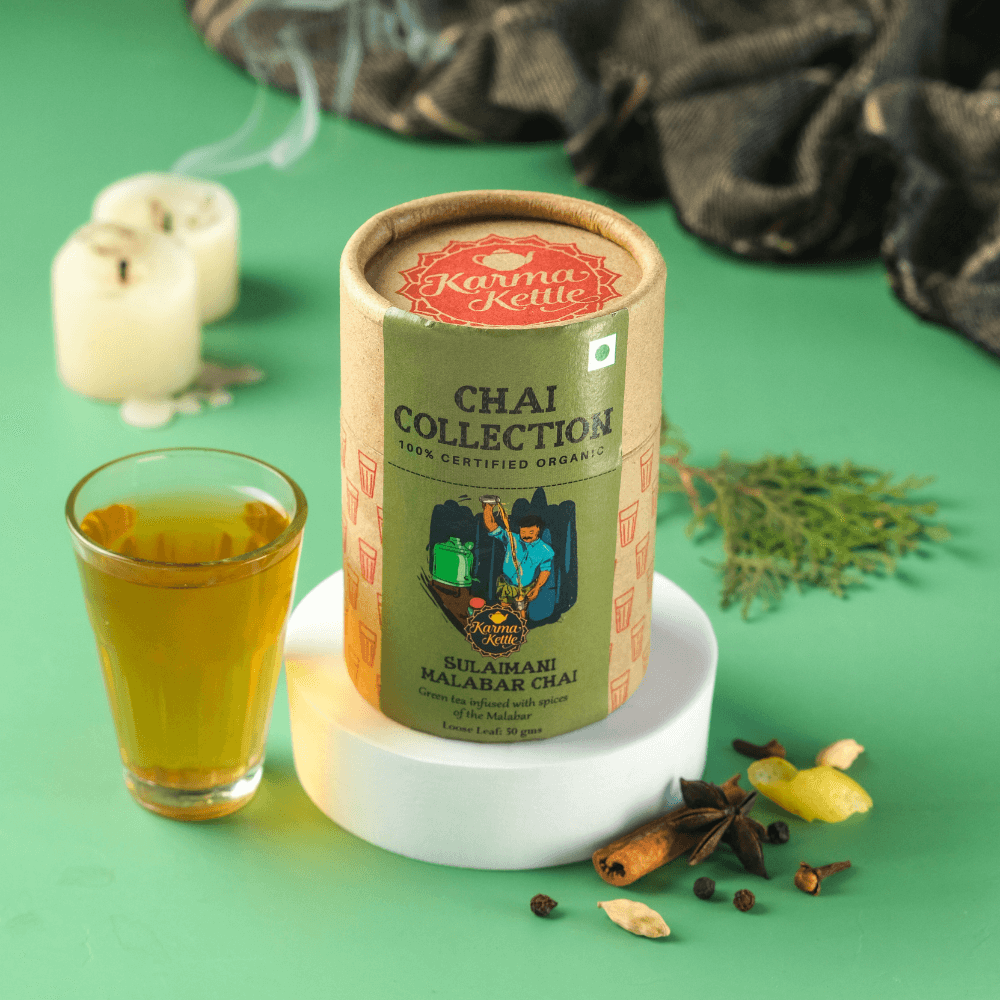 Organic Sulaimani Chai - green tea chai with Malabar Spices – Karma ...