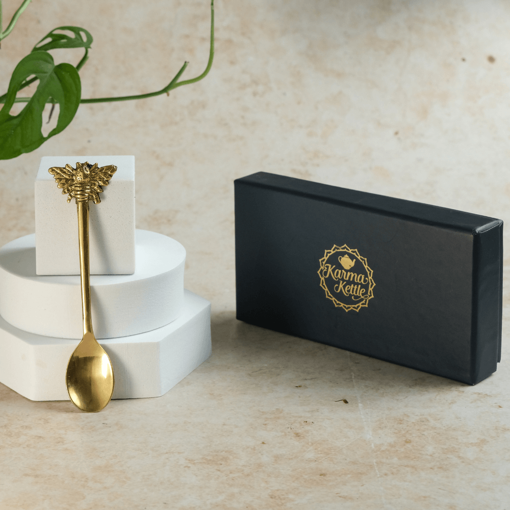 Brass Tea Spoon - Butterfly End