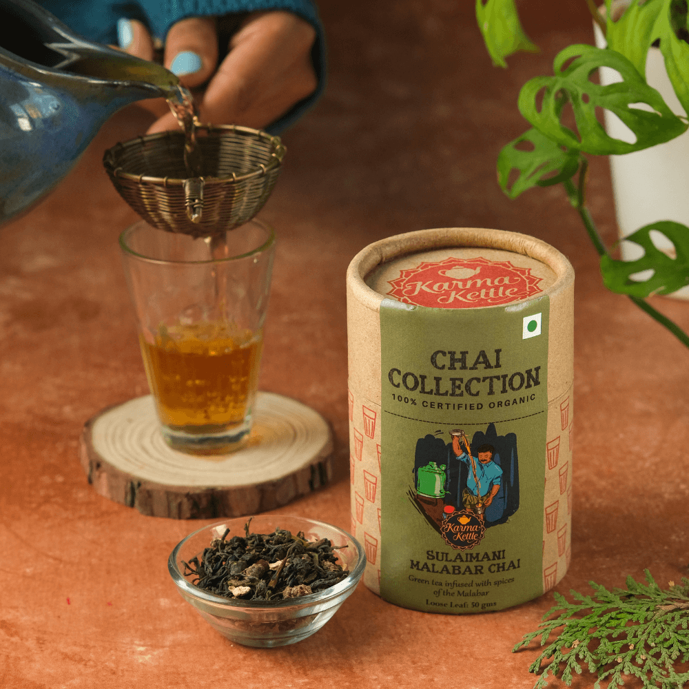 Organic Sulaimani Chai - green tea chai with Malabar Spices – Karma ...