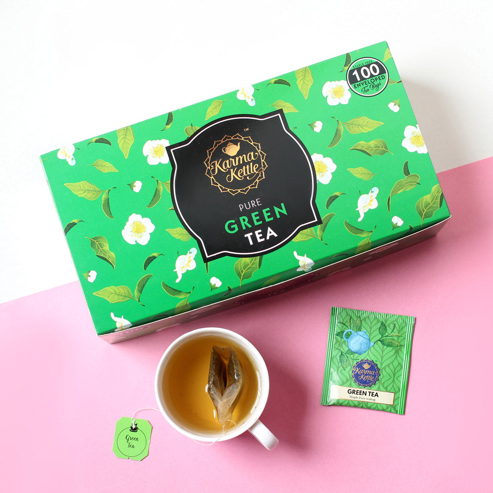 Green Tea Pac Green Tea Bags- pack of 100 teabags – Karma Kettle Teas