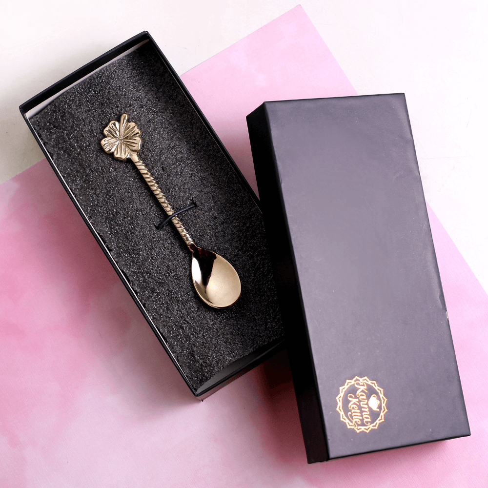 
                  
                    Load image into Gallery viewer, Brass Tea Spoon - Flower End
                  
                